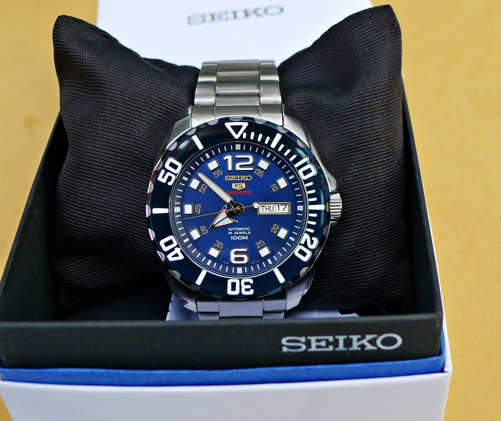 極美品】SEIKO 5 SPORT セイコー5 スポーツ 4R36-06B0 SRPB37K1 裏スケ 
