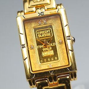 Near MINT] Elgin Credit Suisse 1 Gram 999.9 Gold Ingot Unisex