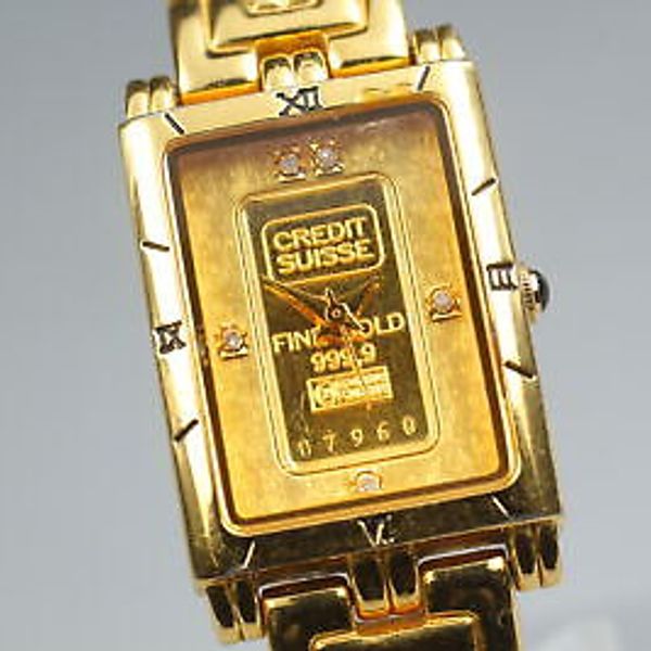 Near MINT] Elgin Credit Suisse 1 Gram 999.9 Gold Ingot Unisex
