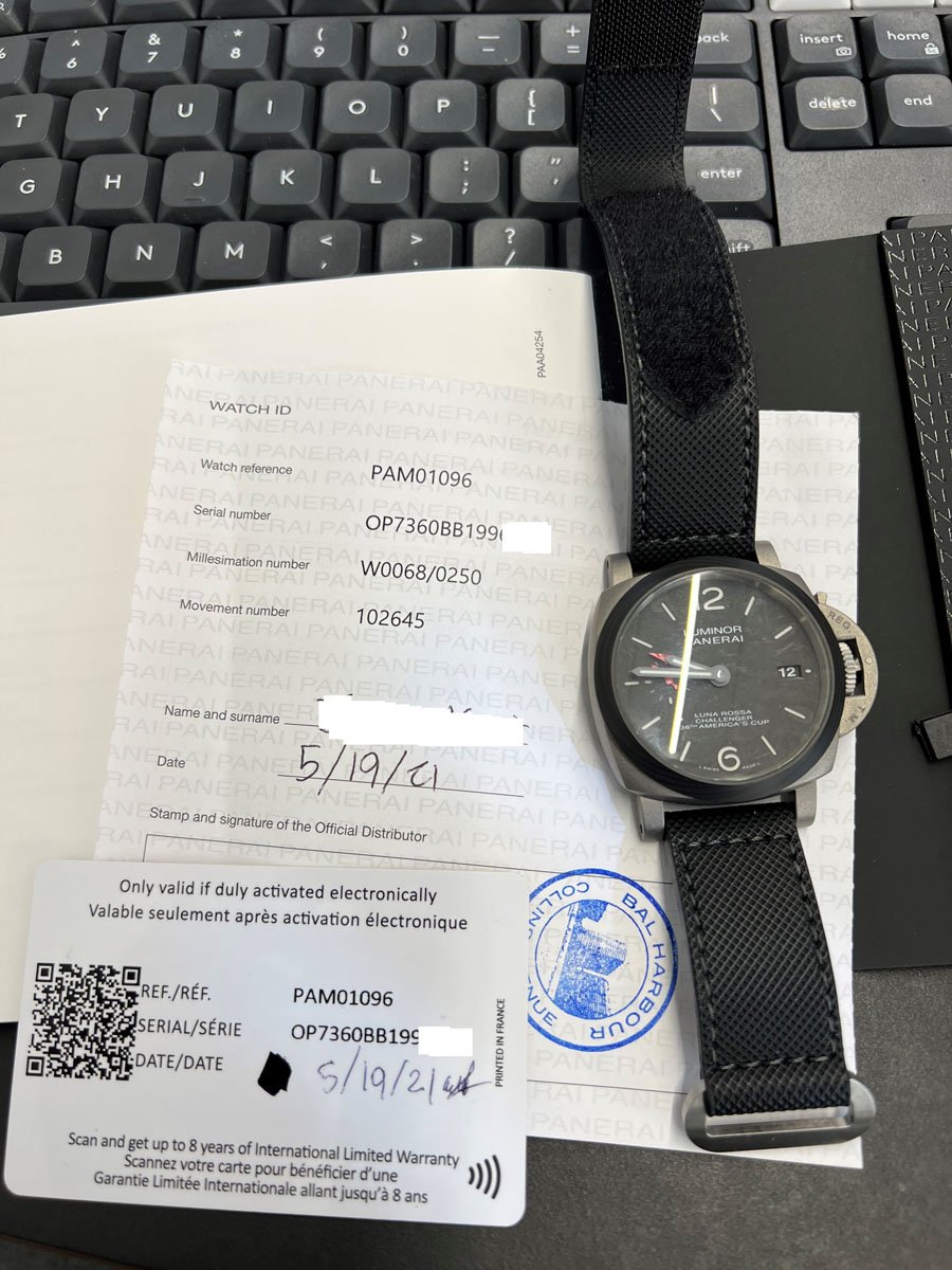 8 750 USD FSOT Panerai PAM 1096 Luminor Luna Ross GMT WatchCharts