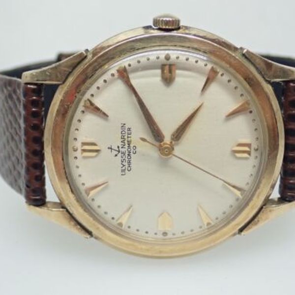 Ulysse Nardin Vintage 10k Gold Filled Case White Dial Manual Wind Mens