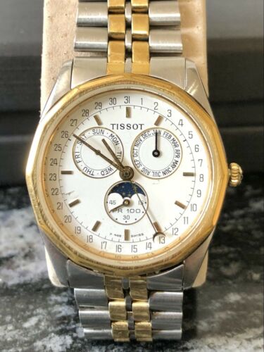 Tissot PR100 Vintage Watch Calendar Moonphase P365/465 Men Swiss