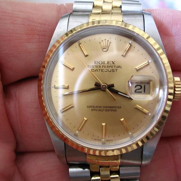 1990s ROLEX OYSTER PERPETUAL DATEJUST TWOTONE w/PAPERS WatchCharts