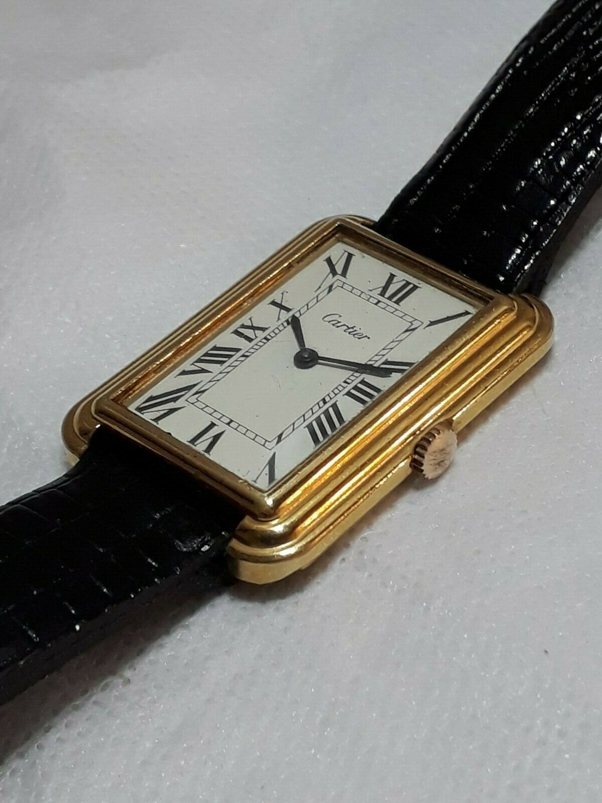 Cartier Tank rectangular Cristallor XXL men s wristwatch 1970