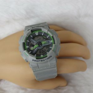 Ga 110ts 5146 G Shock Casio Analog Digital Grey Fluorescent Green Watchcharts