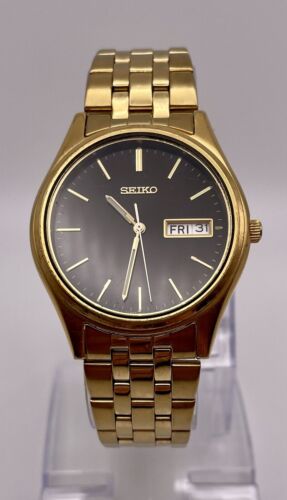 Vintage Seiko Quartz Men s Watch Day Date 7N43 9048 New Battery