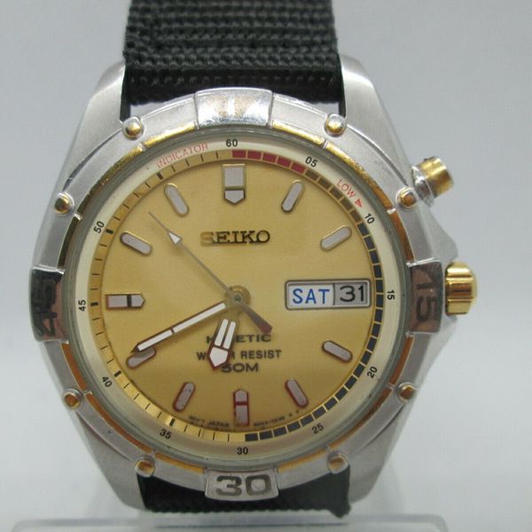 時計 SEIKO KINETIC 5M43-0D00 SEIKO KINETIC 5M43-0D00 DAYDATE 18KGP/STAINLESS STEEL QUARTZ MENS