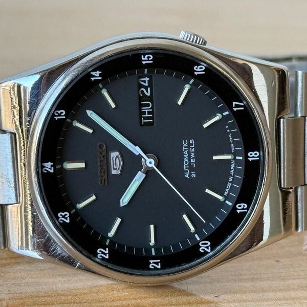 Seiko – Orologio da uomo, con fasi lunari – anni 1980
