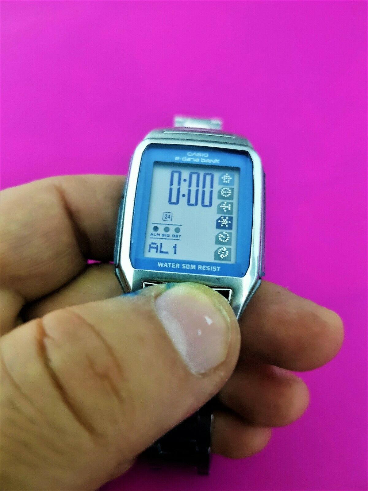 Vintage Casio EDB-120 Travel E-Databank 10, World Time Digital 