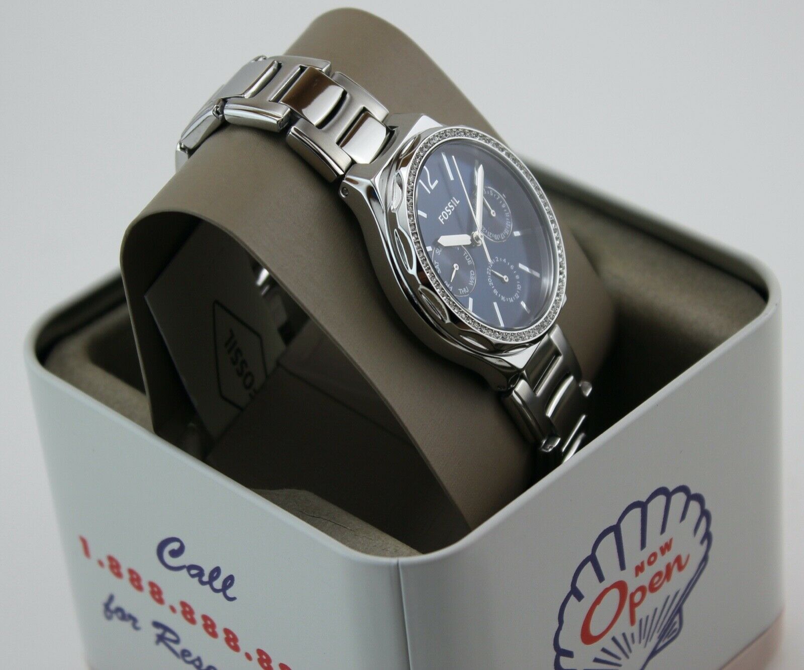Fossil BQ3720 Eevie Multifunction Silver Navy Blue Watch Fossil Women main image 2