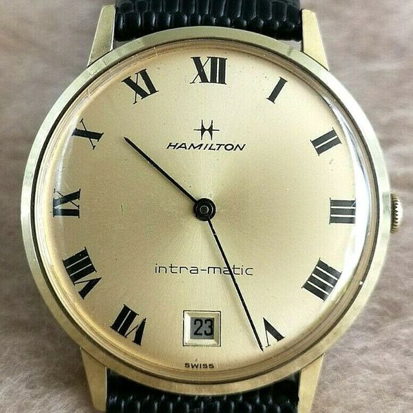 HAMILTON Intra matic 92006 4 AUTOMATIC Micro Rotor Gold Plaque 34mm hamilton-intra-matic-92006-4-automatic-micro-rotor-gold-plaque-34mm