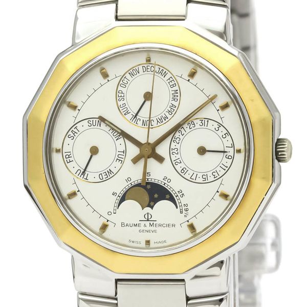 Baume & Mercier Riviera Triple Calendar Moon Phase K18 Gold Stainless