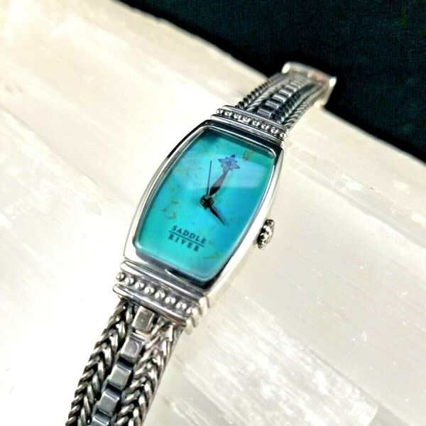 Vintage Saddle River Beautiful 10755 Turquoise Dial Quartz  display picture 2