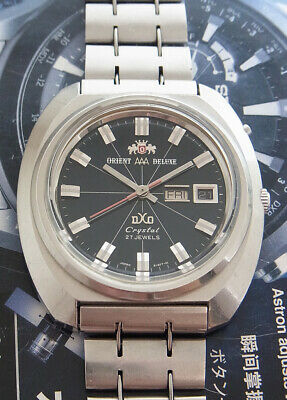 RARE VINTAGE ORIENT AAA DELUXE CRYSTAL BLUE DIAL AUTOMATIC 27 