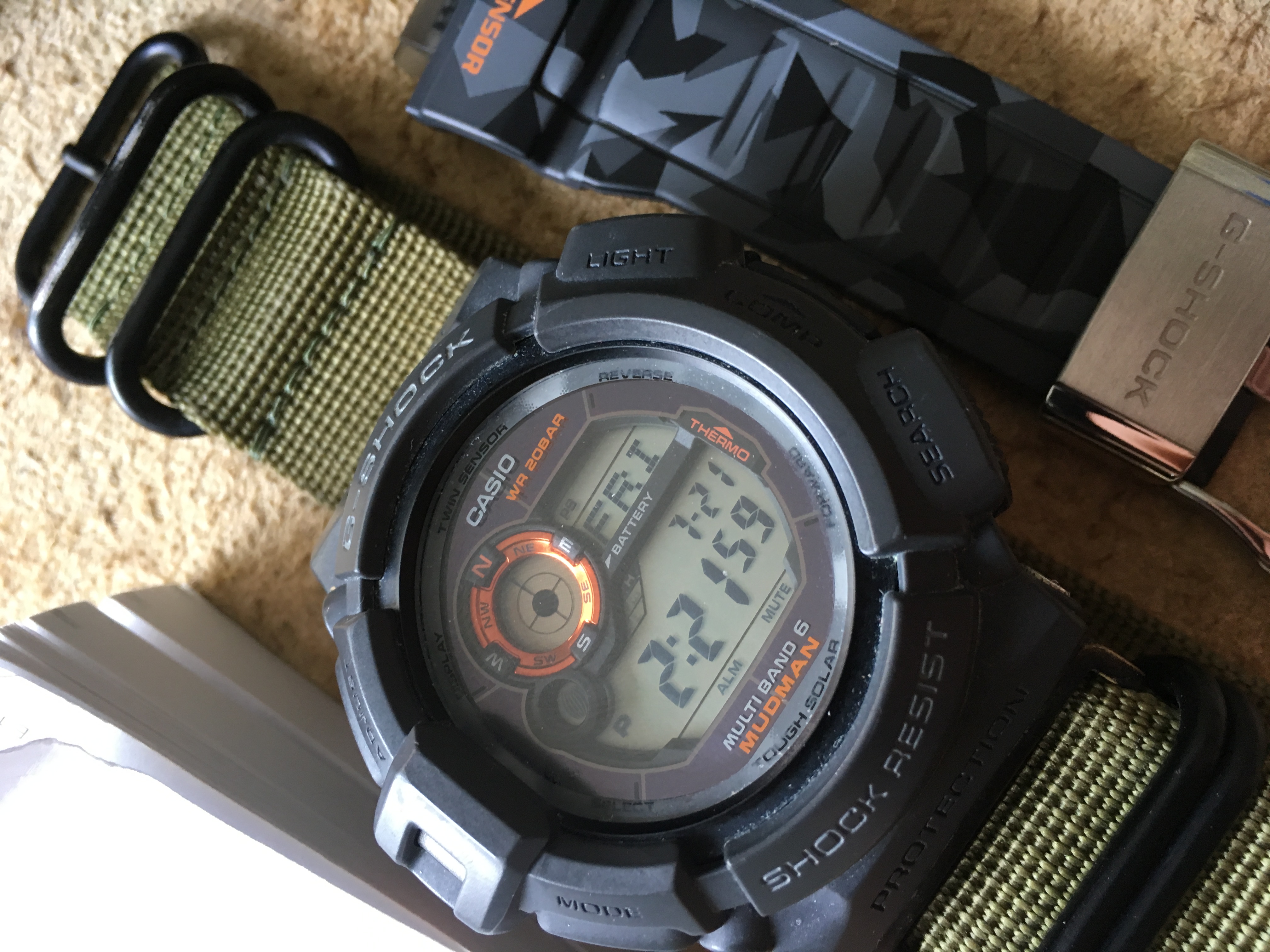 GShock Mudman Grey Camo GW 9300 with shapeways adapters