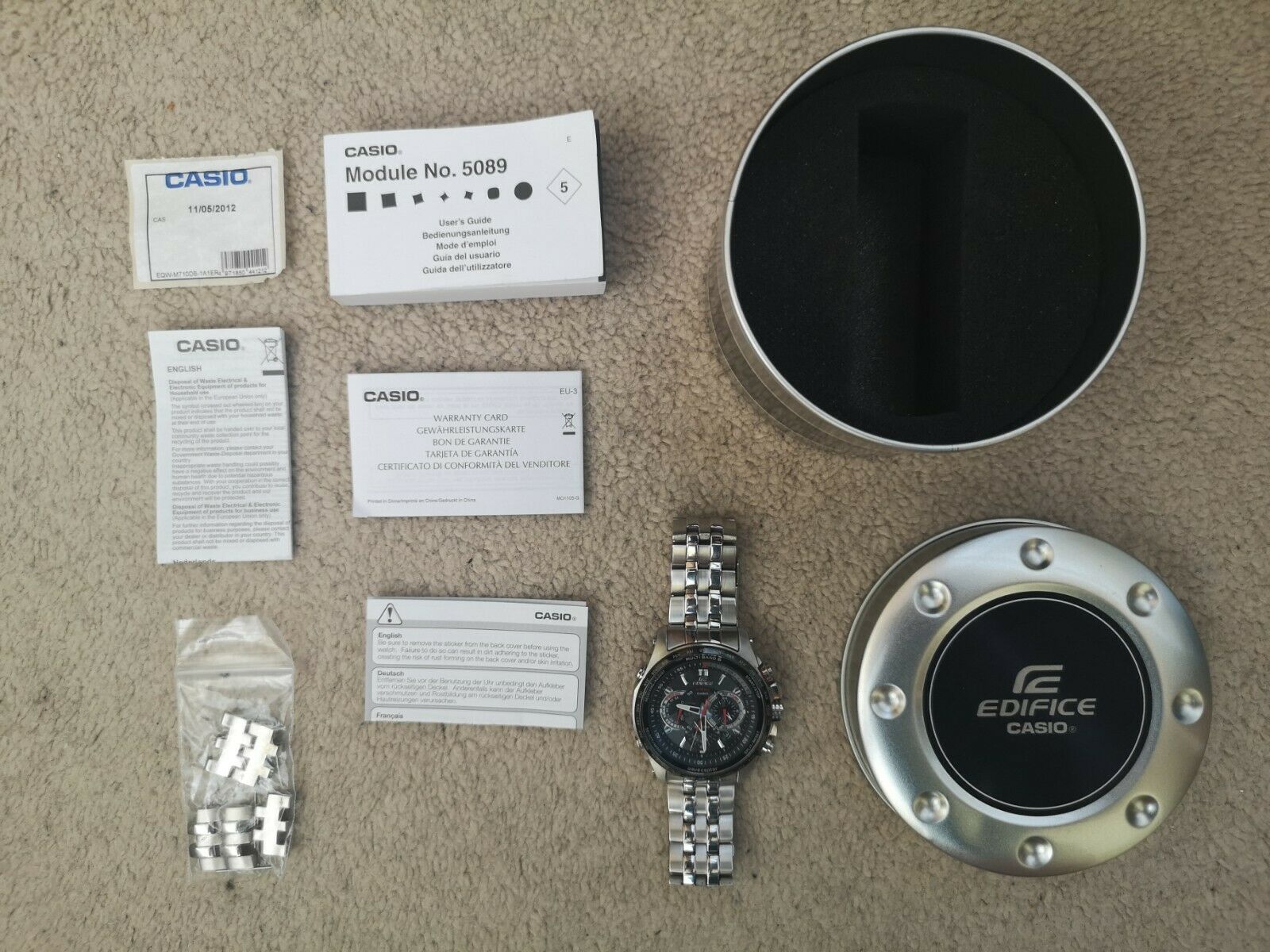 Casio Edifice EQW-M710 M(5089) Tough Solar Multi band 6 Watch For