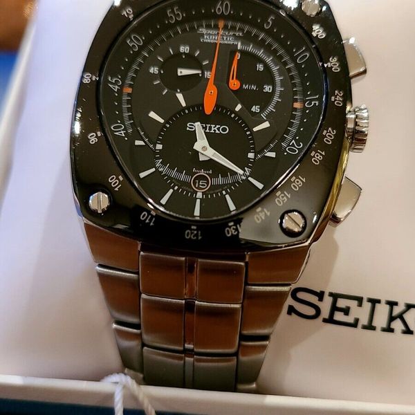 Seiko SNL015 Sportura Kinetic Chronograph Mens 7L22-0AD0, Complete