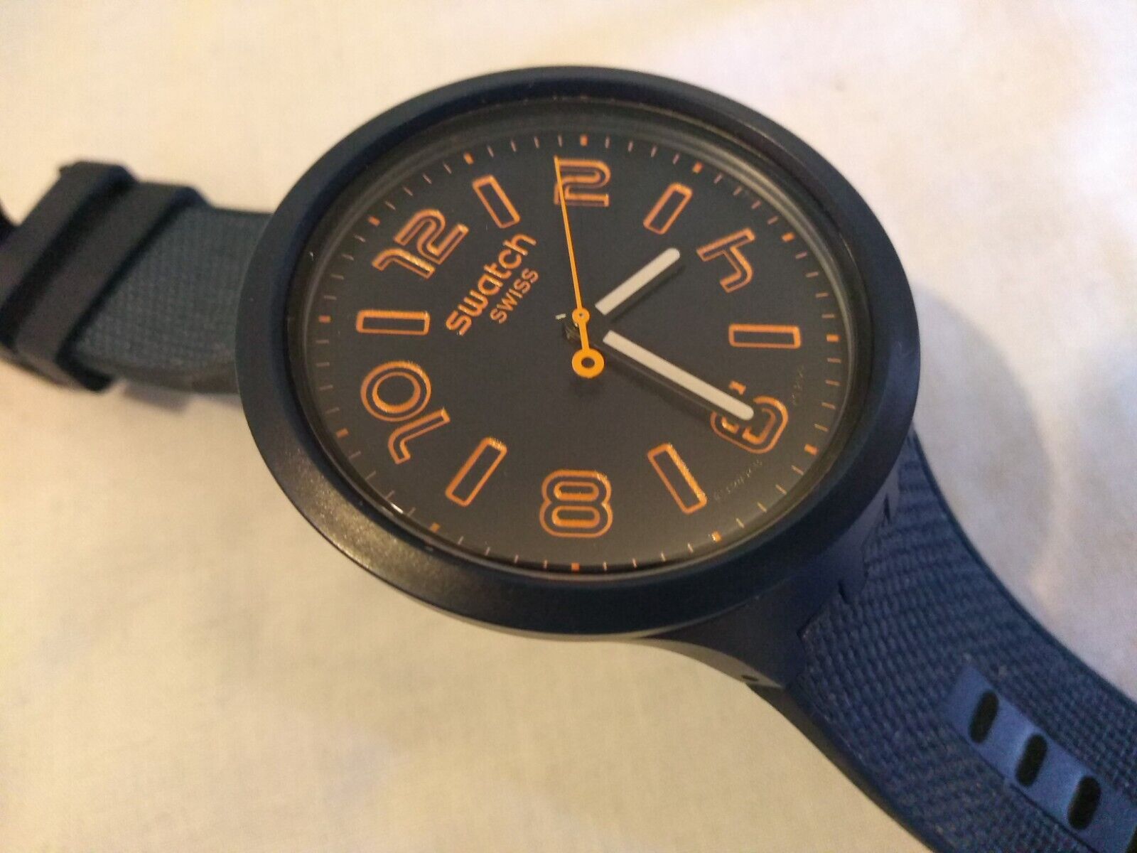 Swatch Watch Quartz SO27N107 Burning Lava Blue Orange