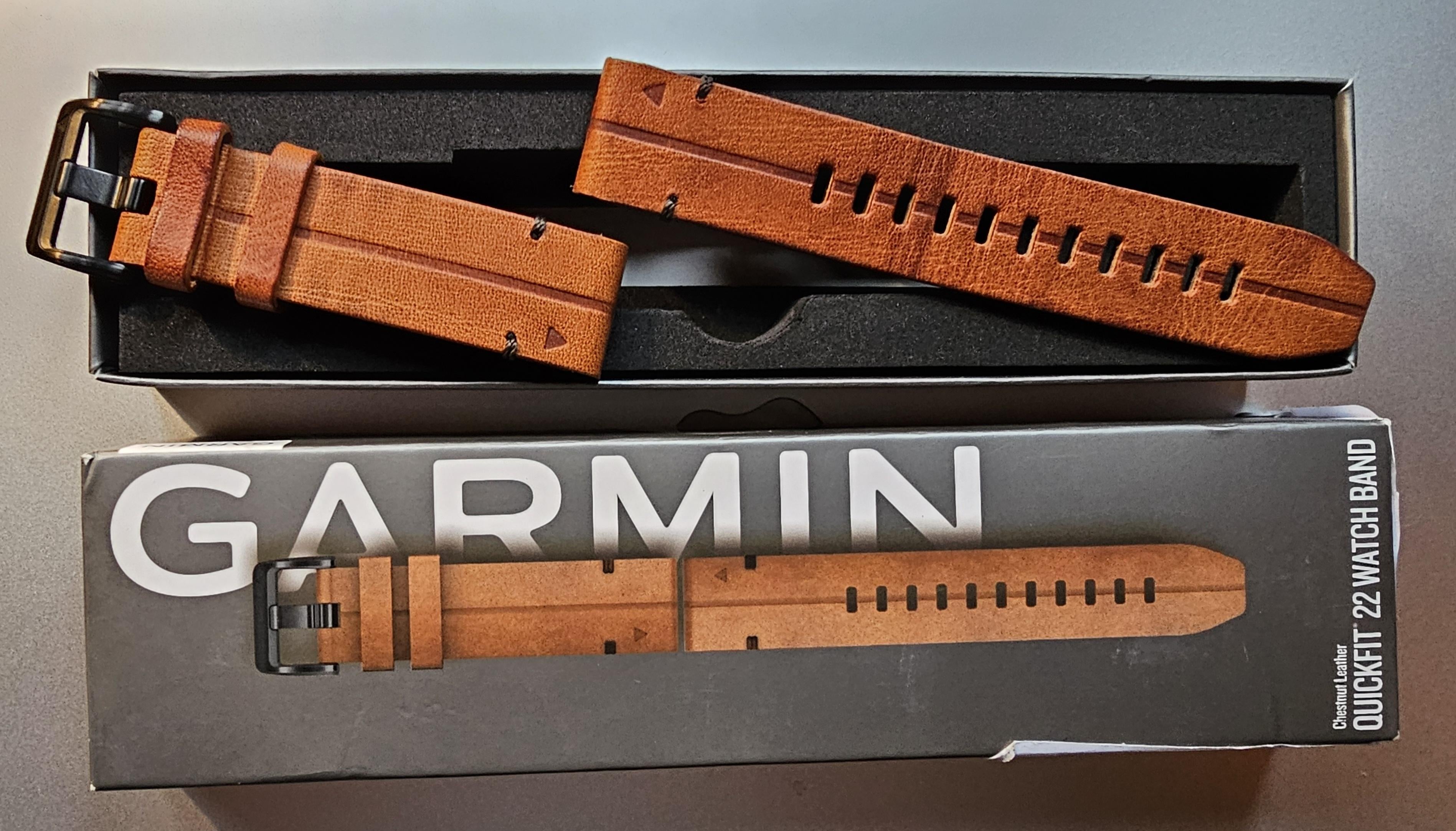 WTS] Garmin Quickfit 22mm Chestnut leather watch band