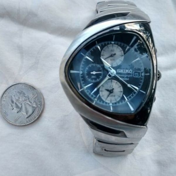 Rare Seiko Triangle Chronograph 7T620GH0 Stainless Steel Men's Quartz