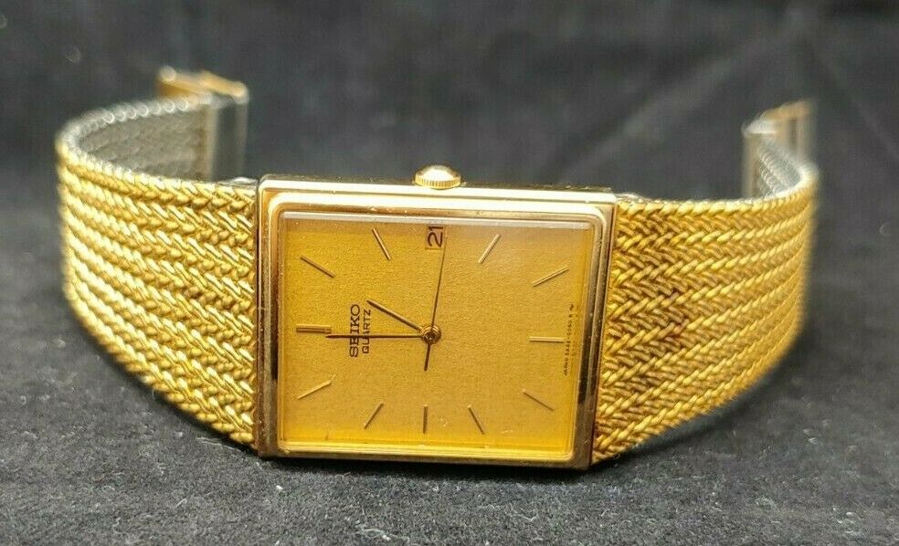 SEIKO 2A32 5019 Two Jewel Quartz Gold Toned Watch Sold for