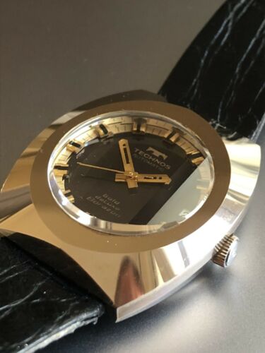 1970s Vintage Technos Gold Deluxe Borazon Automatic Watch