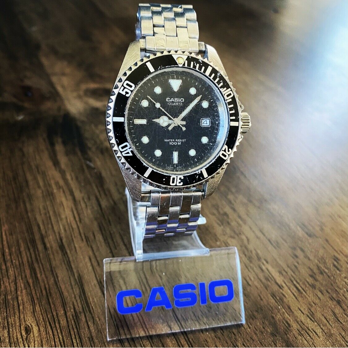 RARE Vintage Casio MTD-1010 Submariner 100M Analog Diver Watch