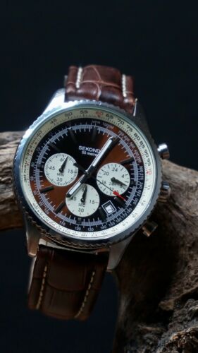 Sekonda Men s Chronograph Navitimer Style 6 Hand Date Window Watch