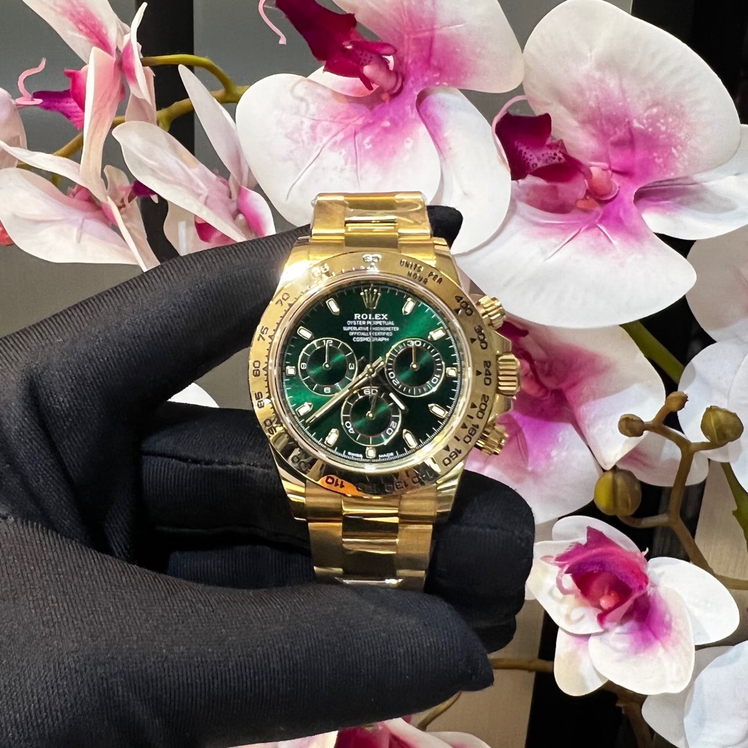 Jan2024 Rolex Daytona 116508 Full Gold Green Dial John Mayer