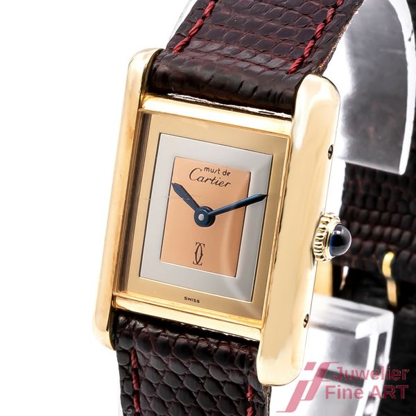 Uhr Cartier Tank Collection Les Must De Cartier 925er Silber Vergoldet