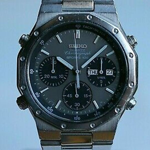 Seiko Vintage Quartz Chronograph Sports 100 Referenz 7a38 7020 Watchcharts 8307