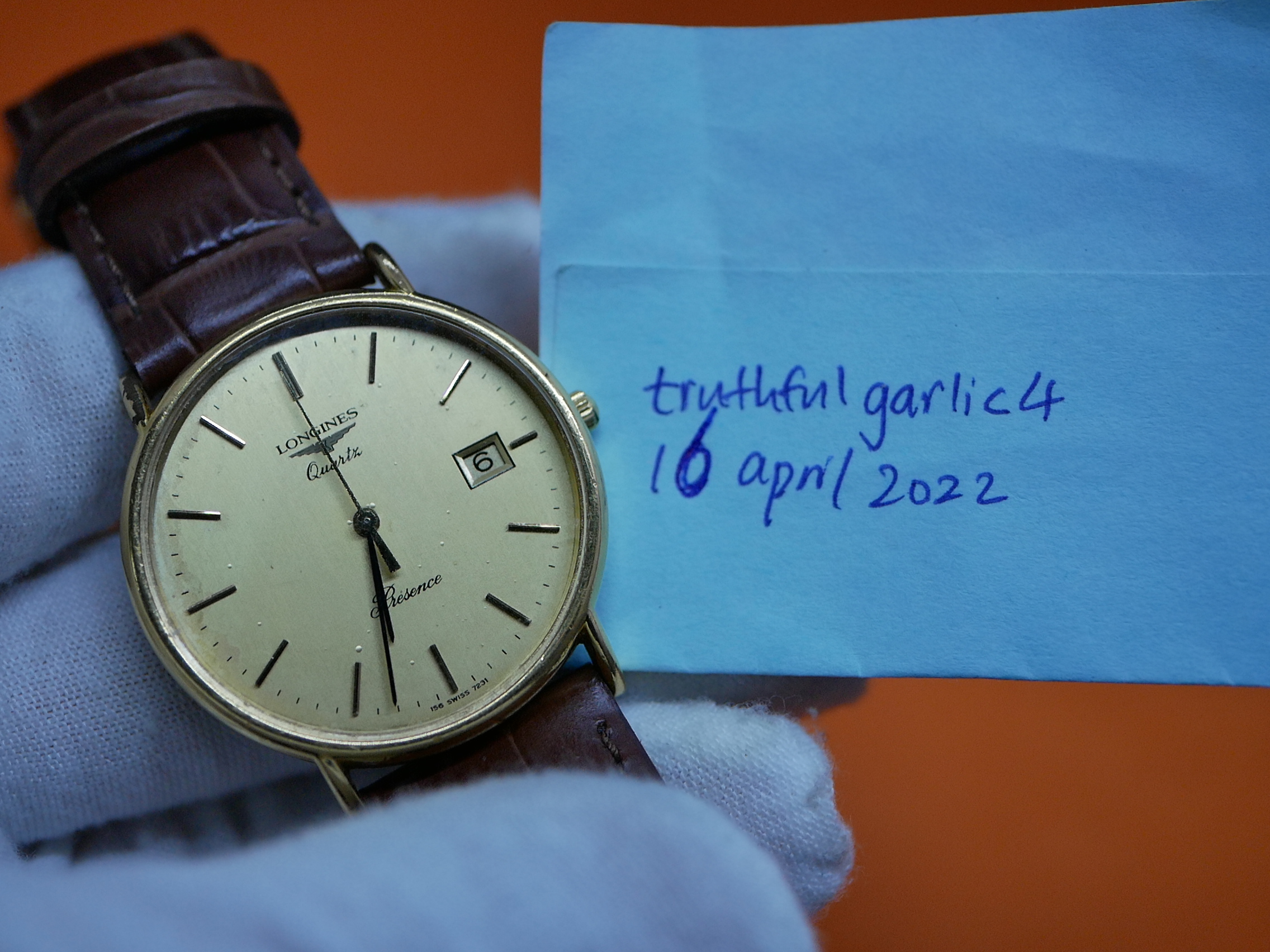 WTS Longines Gold Plated Presence Quartz 33mm 156 7231 for 199