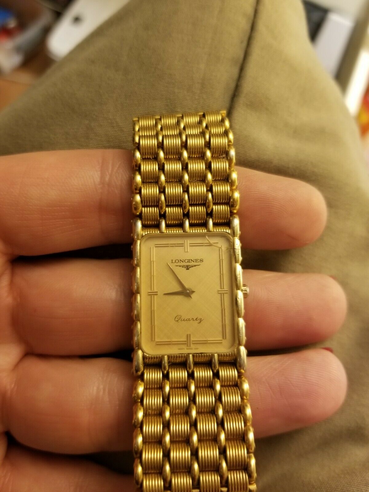 Vintage Women s Longines Rectangular Quartz Gold Vintage mz57 2