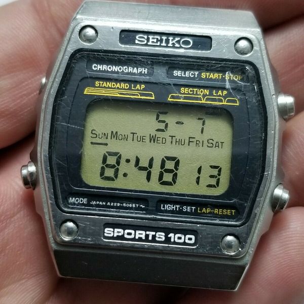SEIKO A229-5060 Sport 100 Chronograph Rare Digital Watch Alarm Water  Resistant | WatchCharts