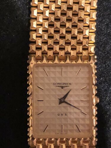 Longines QWR HT1965 Swiss 1500 Gold Rectangular Dress Watch