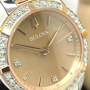 Bulova 98R264 Women's Sutton Diamond Accent Two-Tone Rose Gold MOP 
