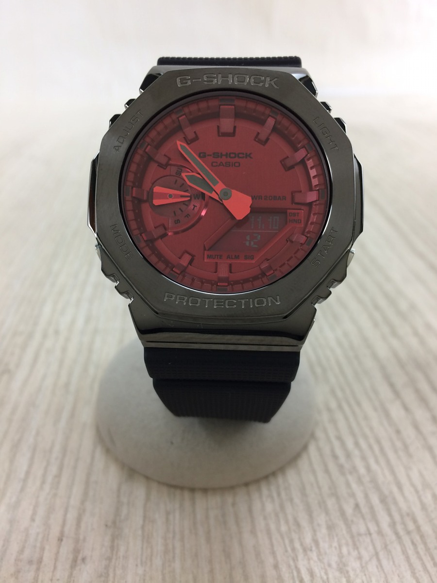 Used] CASIO Quartz Wristwatch_G-SHOCK/Analog/Rubber/RED/GM-2100B