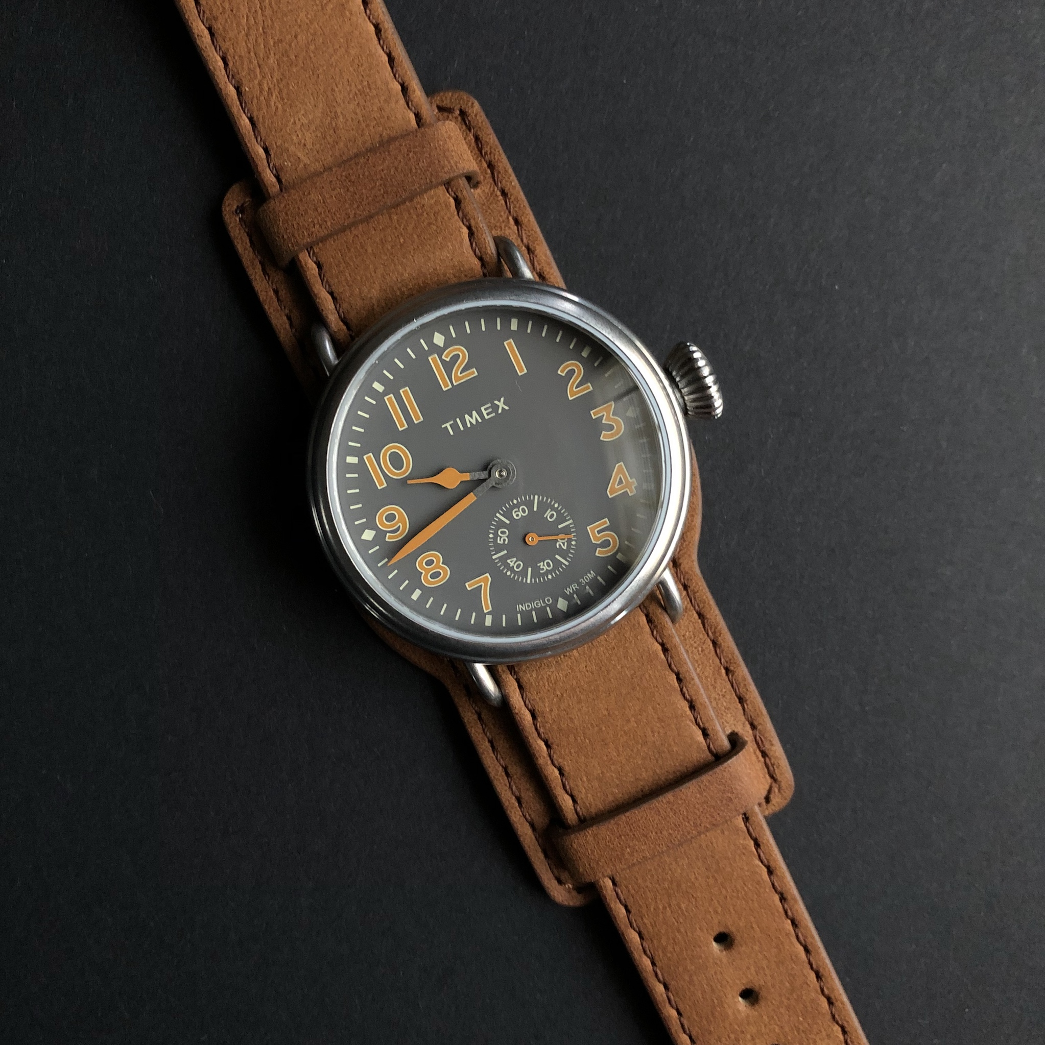 Timex welton 38mm leather strap clearance watch