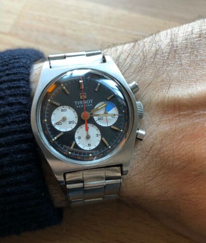 Vintage Tissot Seastar Lemania 1281 3 Register Chronograph