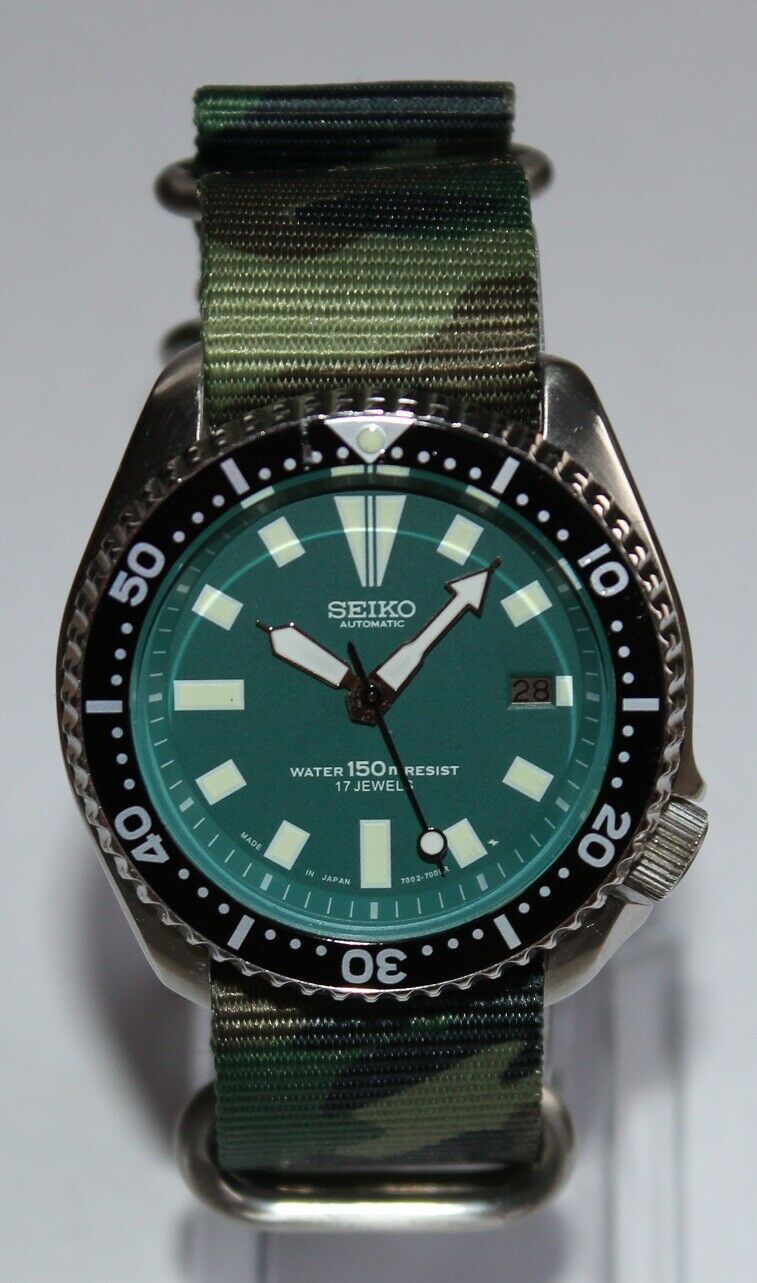 SEIKO Vintage 7002-7000 Classic Green Dial Automatic Watch ZULU