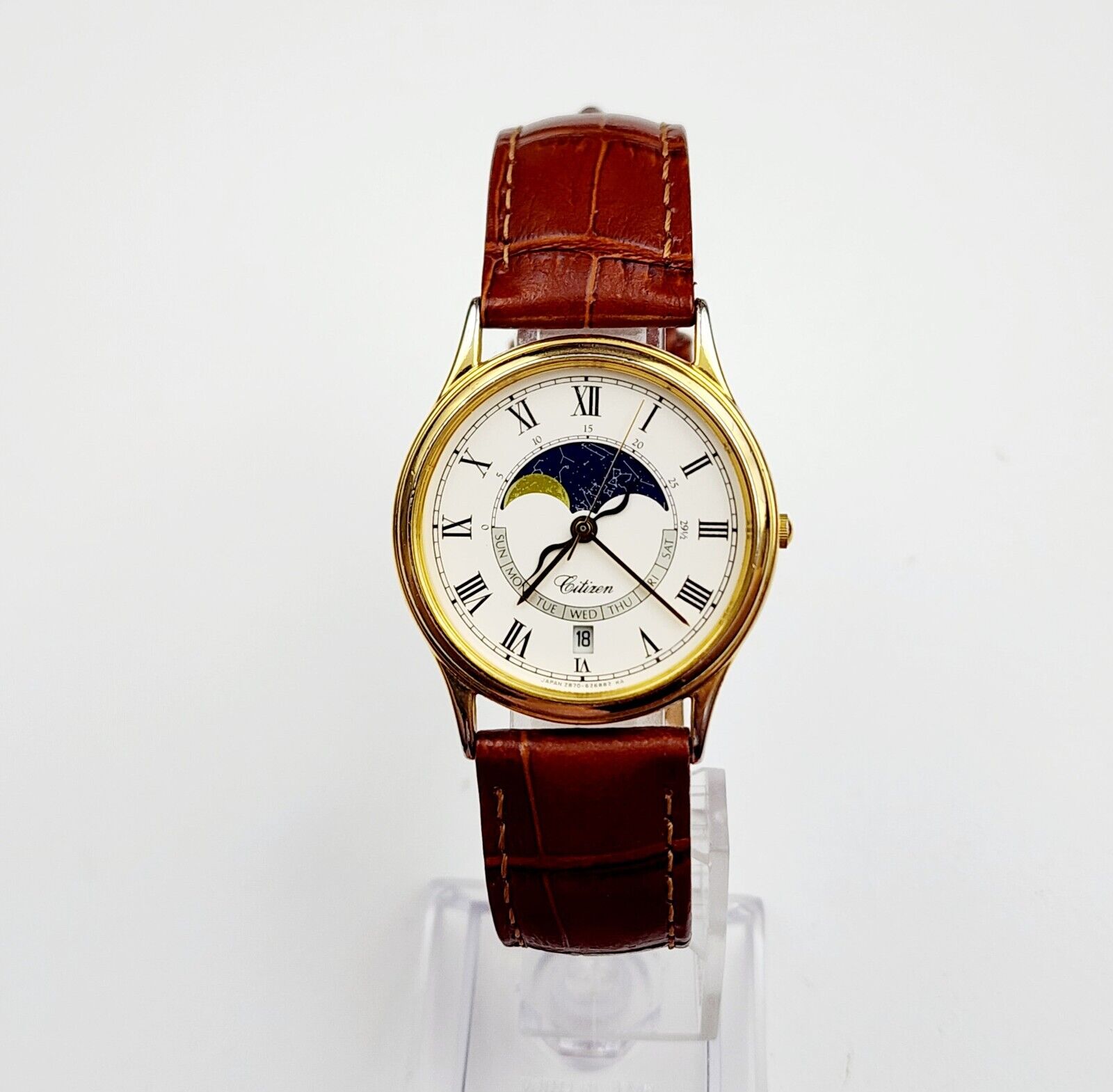 拓片67 Men's JAPAN Vintage 1989 Gold Plated MOONPHASE Watch CITIZEN