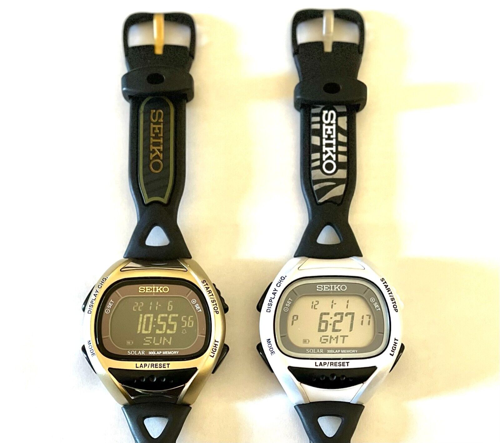 SEIKO PROSPEX S680 GOLD&SILVER & LUKIA S602, 3 SOLAR WATCHES