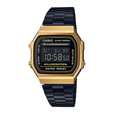 CASIO Vintage Classic Black & Gold Series Retro Digital Watch A168WEGB ...