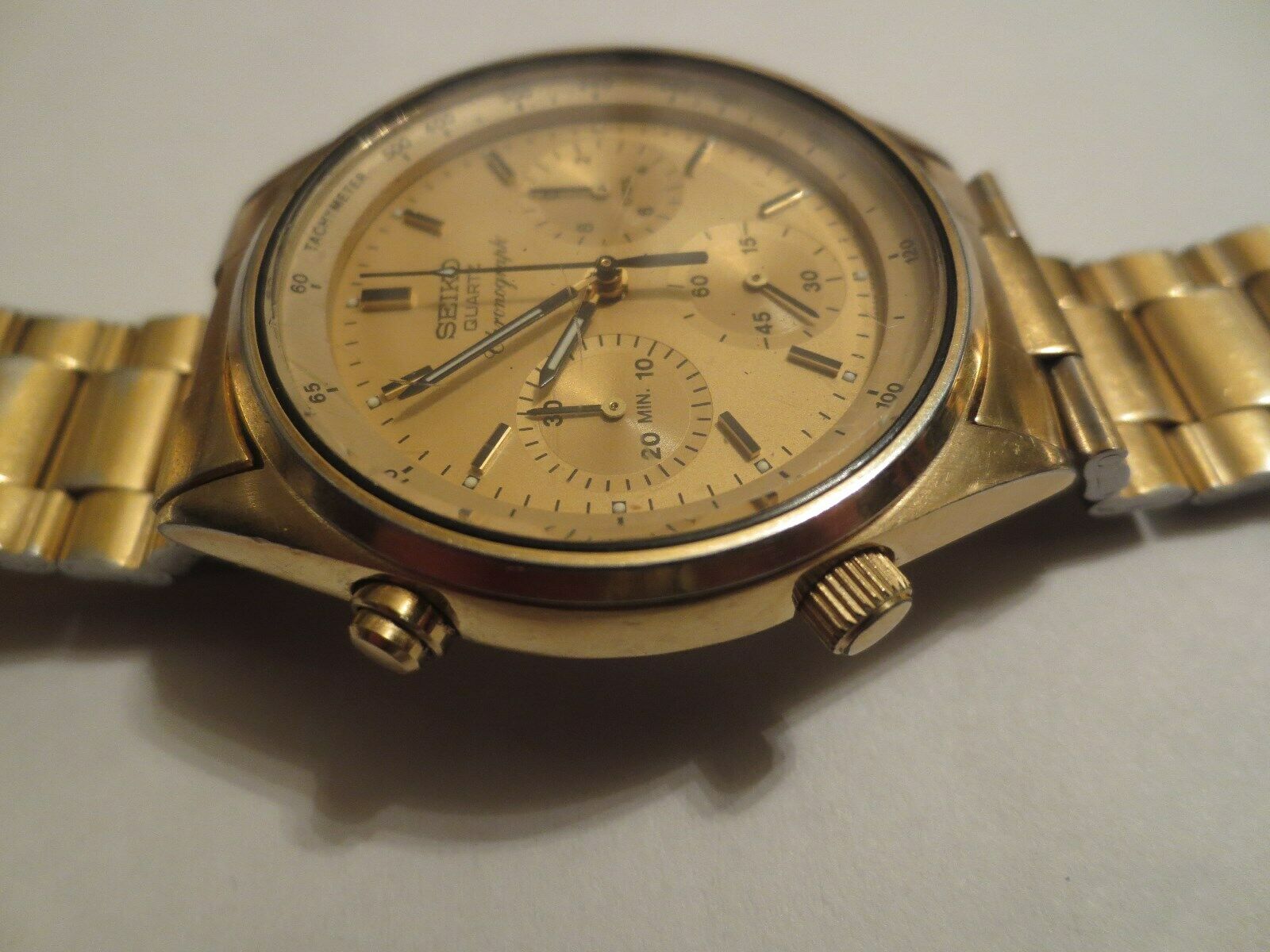 Vintage SEIKO 7A28-7029 Chronograph Gold-Tone Quartz Watch {James Bond } |  WatchCharts