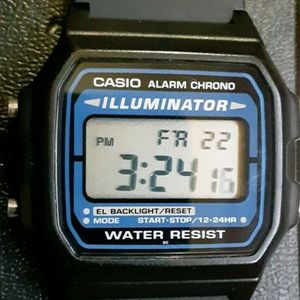 Men S Casio Illuminator Digital Watch 1572 F 105 Alarm Chrono Watchcharts