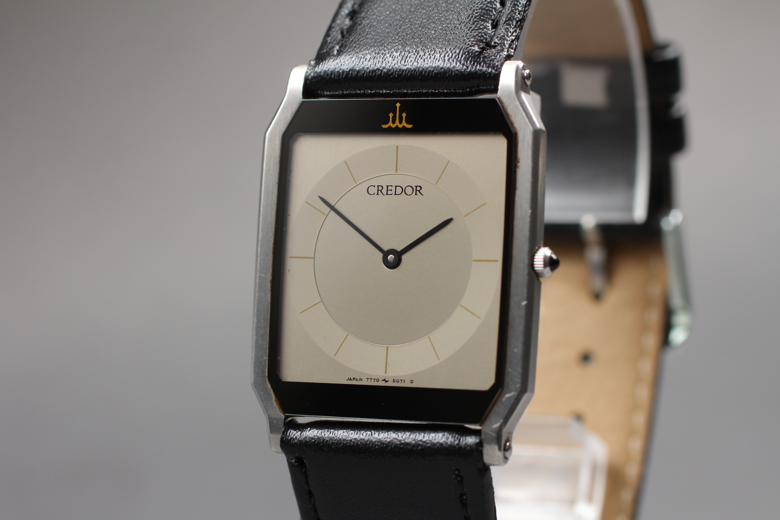 Near MINT] Vintage SEIKO CREDOR 7770-5070 26mm Square Quartz Mens