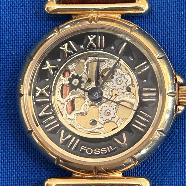 Vintage Gold Fossil Skeleton Watch Collectors Edition. New Battery ...