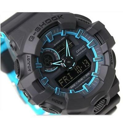 Casio G Shock Ga700se 1a2 Ga 700se 1a2 Analog Digital Black X Neon Blue Matte Watchcharts