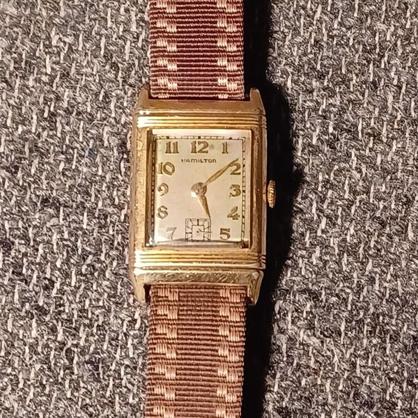 1930s MENS ORIGINAL RARE HAMILTON REVERSO WATCH WORKING GOLD FILLED 980 ...