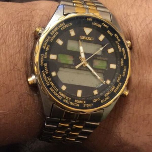 Cassa Orologio Seiko Uomo H021-8021, Non Funzionante Senza Movimento, Ricambio O Collezione